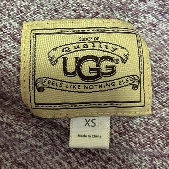 UGG Purple Long Sleeve Knit Shawl Collar Open Cardigan Sweater Top Size XS - Picture 3 of 4